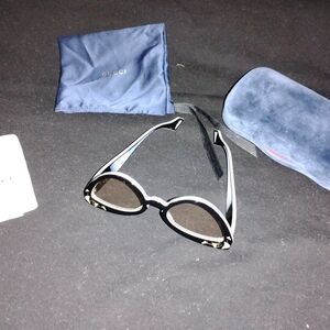 Gucci Black and White Glasses